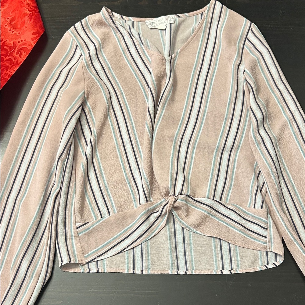 Pink Republic Blush and White Striped Blouse